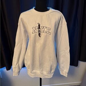 Nike White ghostface Sweater